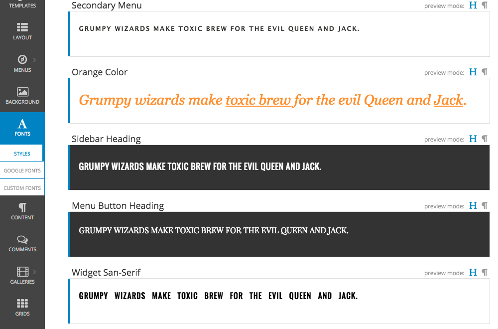 font-styles-example