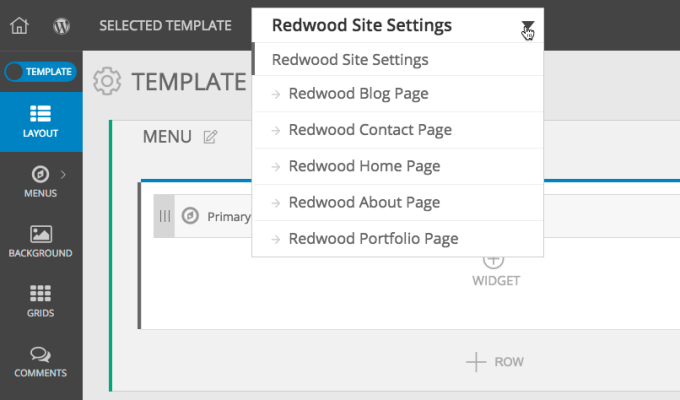 Template Selection Example
