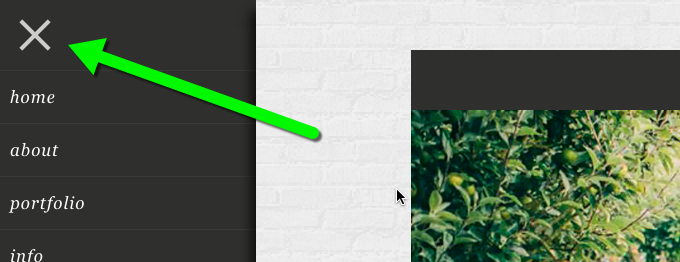 menu toggle graphic in "active" state, when menu open